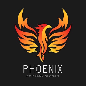 Concetto di logo di phoenix Vettore Premium