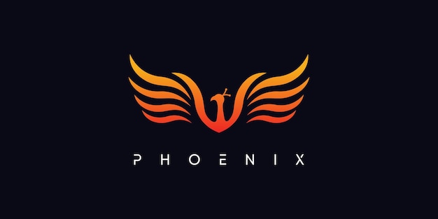 Idea di design del logo phoenix con uno stile moderno