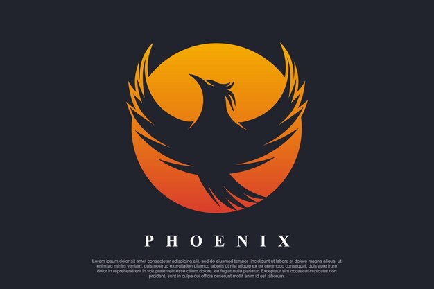 Phoenix logo design concetto unico premium vector