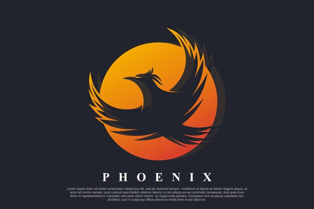 Phoenix logo design unique concept premium vector