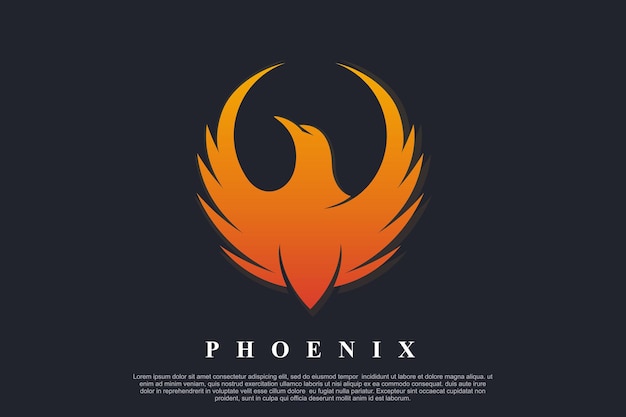 Vector phoenix logo design unique concept premium vector