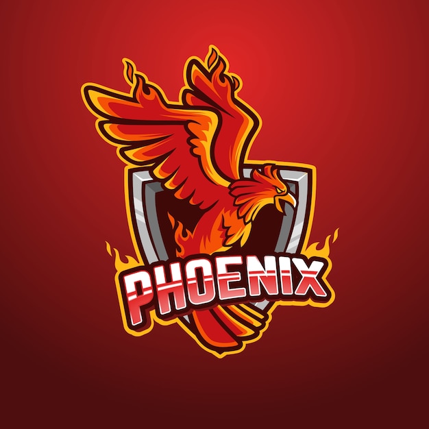 Logo design phoenix Vettore Premium