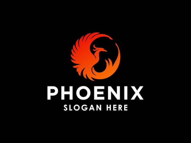 Vettore logo design phoenix