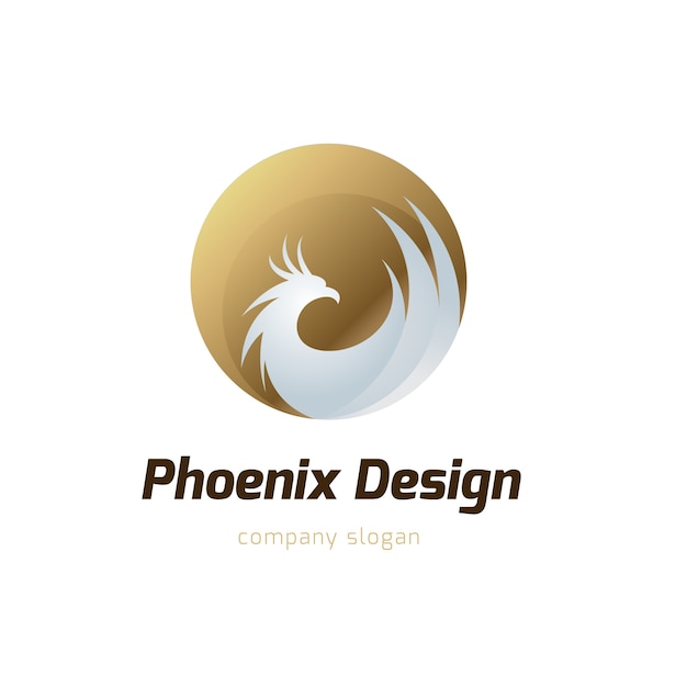 Phoenix logo, Eagle en vogel logo symbool. Vector logo sjabloon.