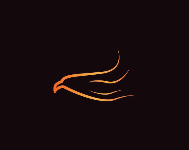 Vector phoenix logo in golden color