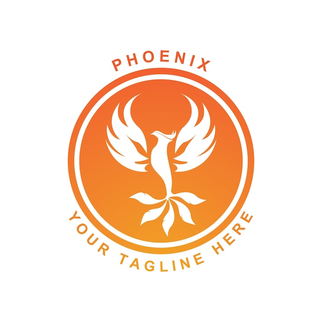 Azienda di marchio di progettazione del modello dell'illustrazione di vettore dell'icona di logo di phoenix