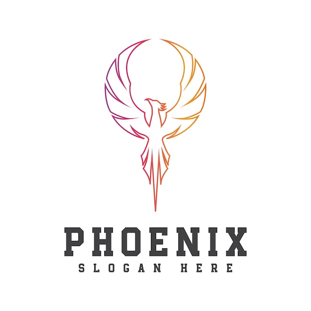 Phoenix Logo Ontwerp Vogel Logo Kleur Vogel Havik Vliegen