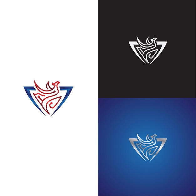 Vector phoenix logo sjabloonontwerp