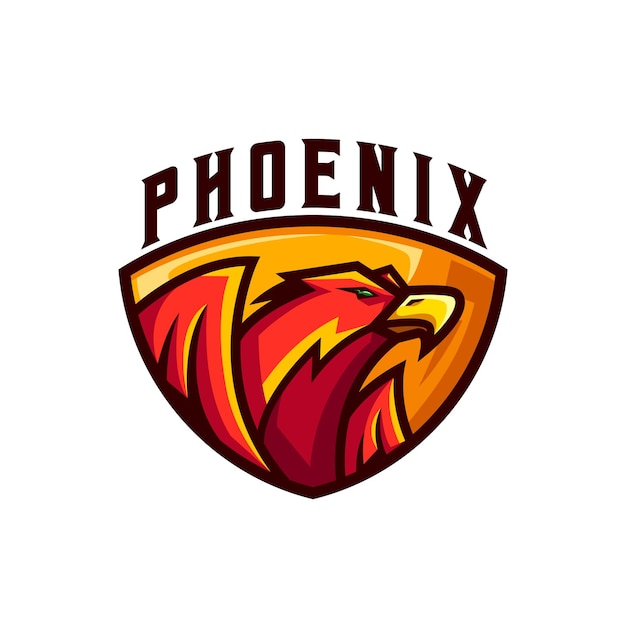 Vettore modello logo phoenix