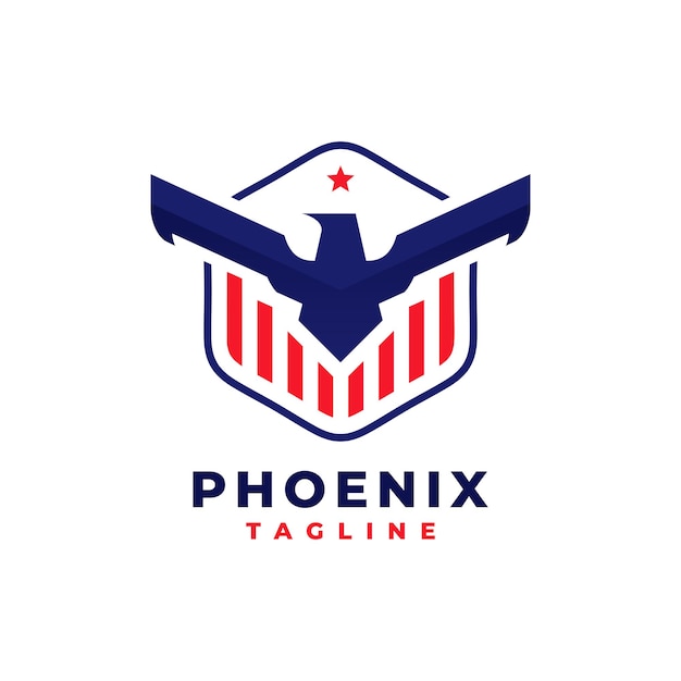 Vettore modello di icona vettoriale del logo phoenix