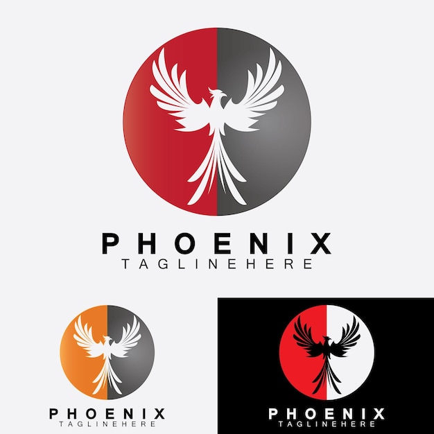 Шаблон дизайна векторной иллюстрации логотипа Феникса