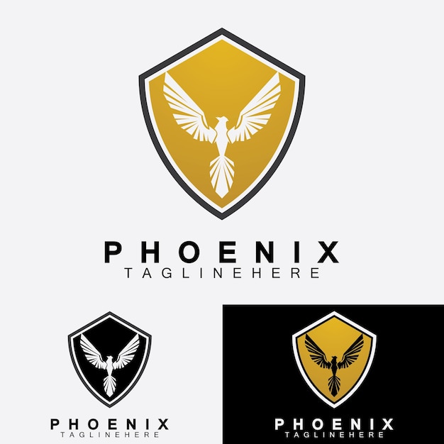 Modello di disegno dell'illustrazione di vettore del logo di phoenix