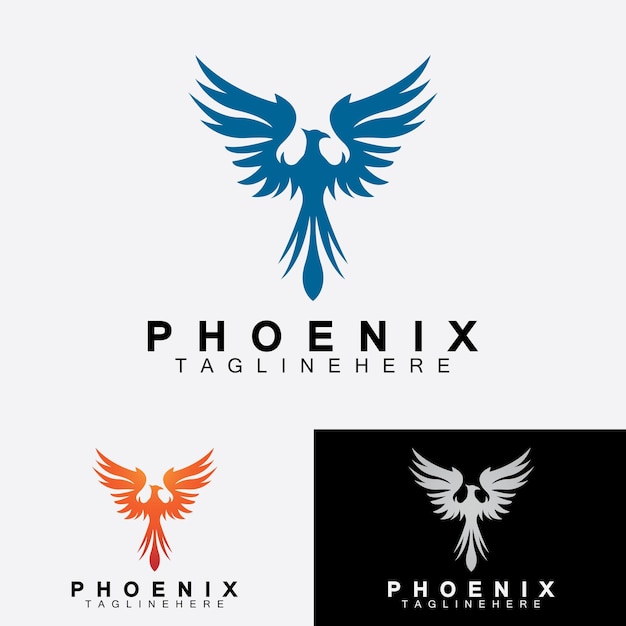 Modello di disegno dell'illustrazione di vettore del logo di phoenix