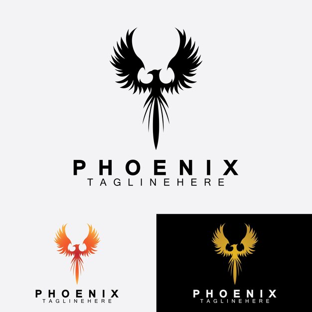 Modello di disegno dell'illustrazione di vettore del logo di phoenix