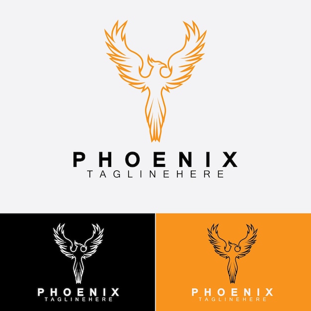 Modello di disegno dell'illustrazione di vettore del logo di phoenix