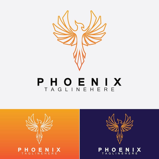 Modello di disegno dell'illustrazione di vettore del logo di phoenix