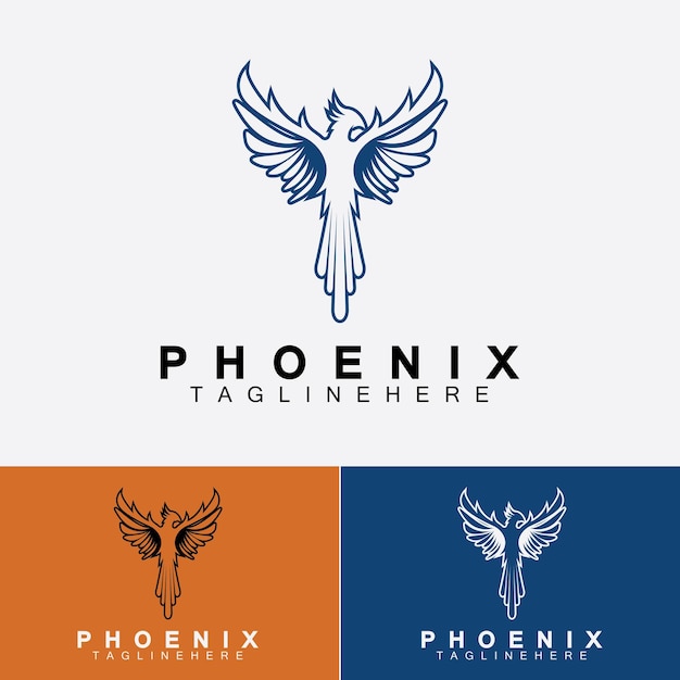 Modello di disegno dell'illustrazione di vettore del logo di phoenix