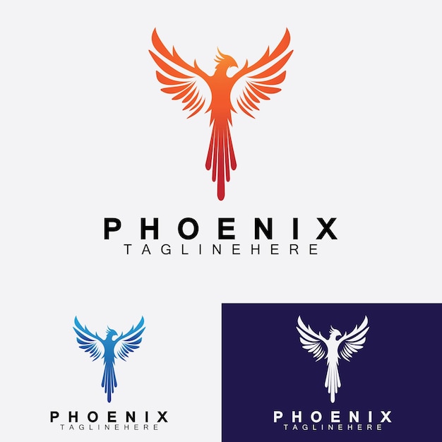 Шаблон дизайна векторной иллюстрации логотипа феникса