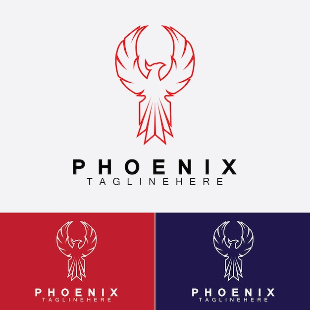 Modello di disegno dell'illustrazione di vettore del logo di phoenix