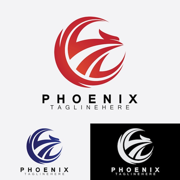 Vettore modello di disegno dell'illustrazione di vettore del logo di phoenix