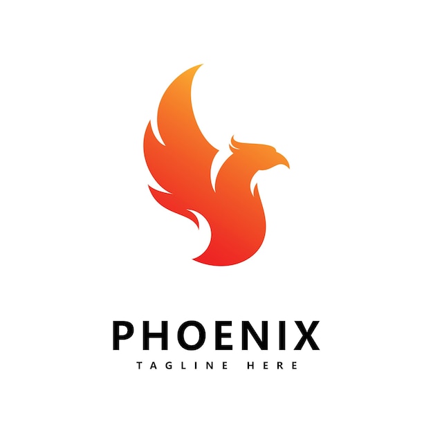 Disegno del modello vettoriale logo phoenix