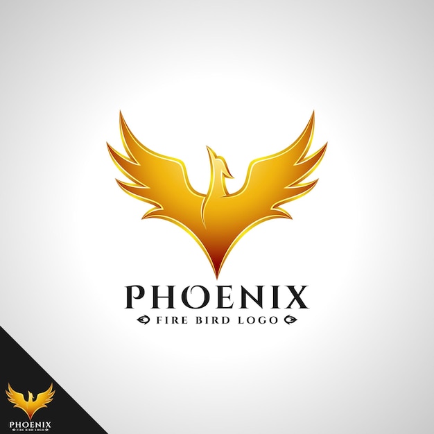Vector phoenix logo with brave bird logo concept