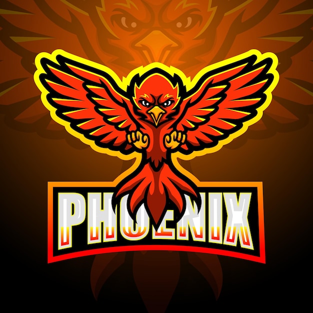 Phoenix mascot esport illustration
