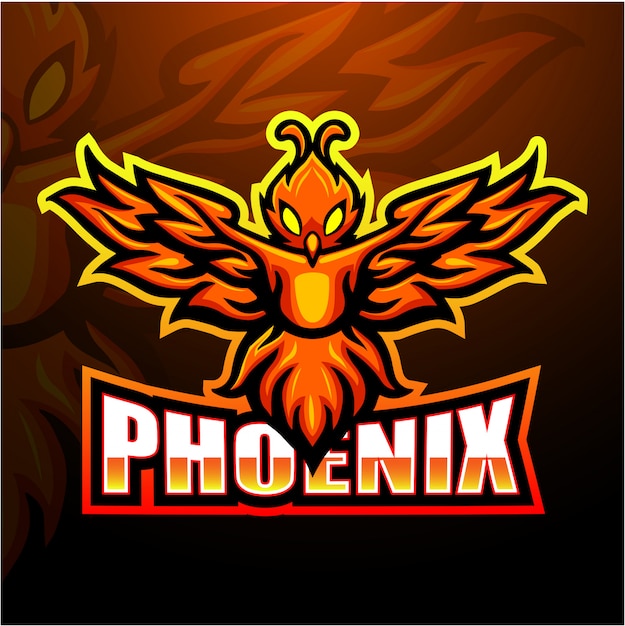 Phoenix mascot esport illustration