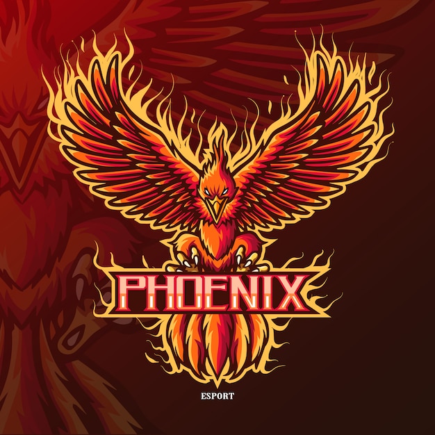 Logo di phoenix mascotte esport