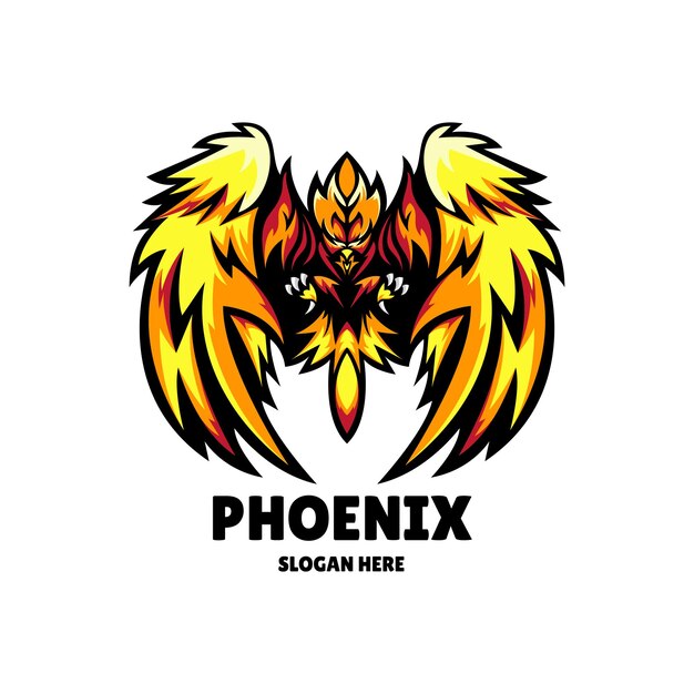 Иллюстрация дизайна логотипа талисмана феникса