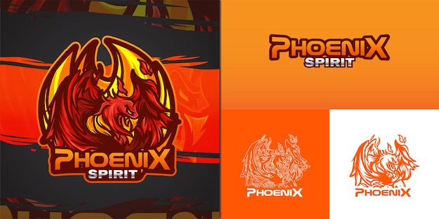 Vector phoenix mascot logo for e-sport illustration