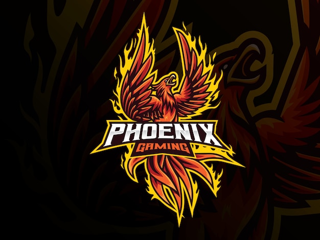 Phoenix mascotte sport logo ontwerp