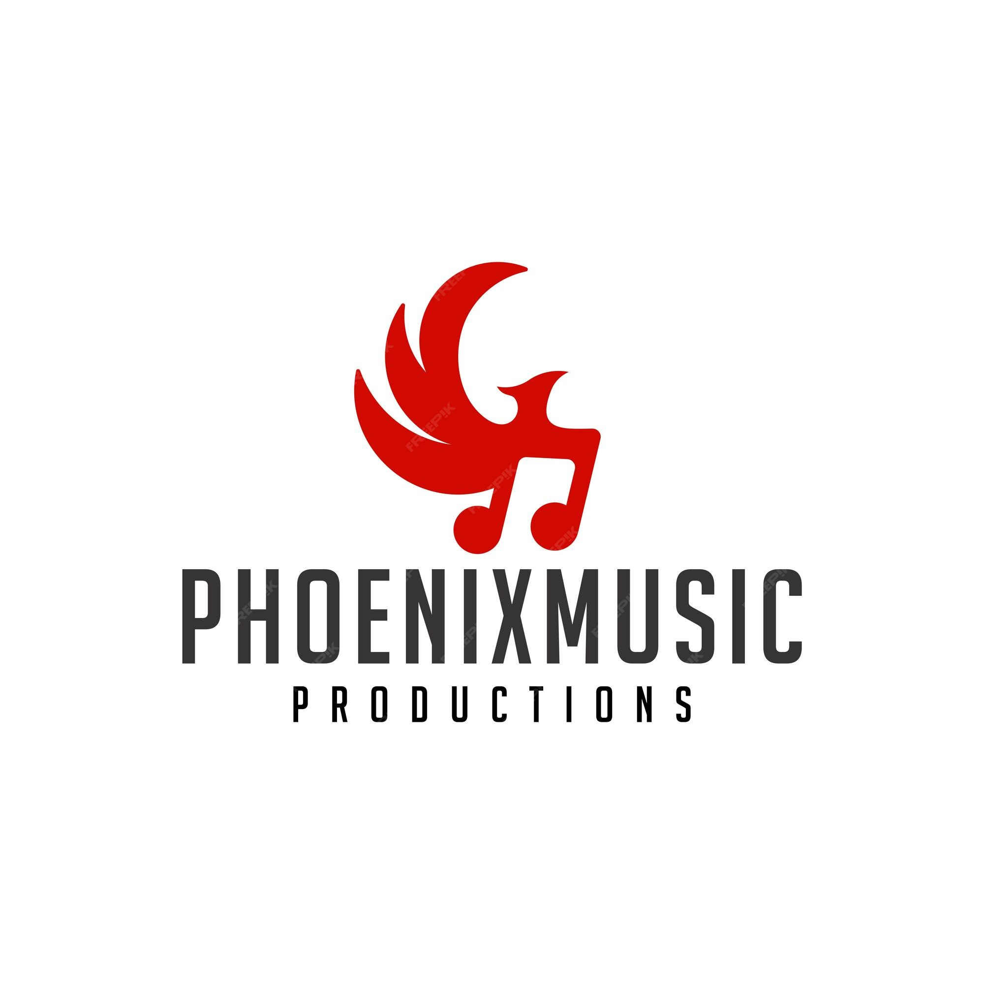 Premium Vector Phoenix music production symbol logo design