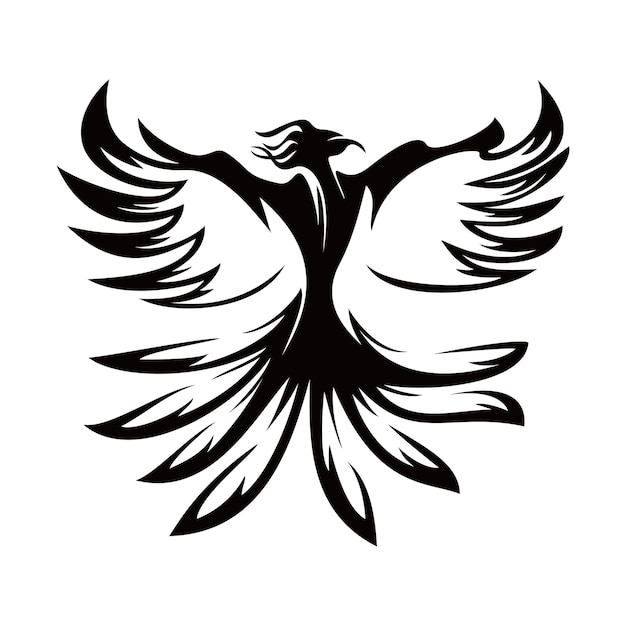 phoenix silhouet logo ontwerp vuurvogel in de mythologie