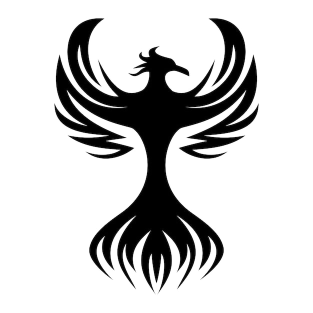 phoenix silhouette logo design fire bird in mythology