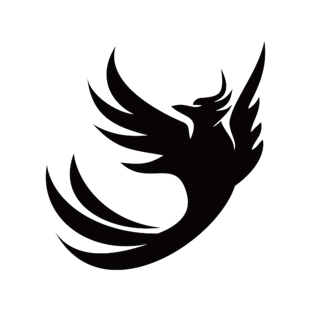 phoenix silhouette logo design fire bird in mythology