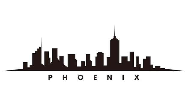 Phoenix skyline silhouet vector