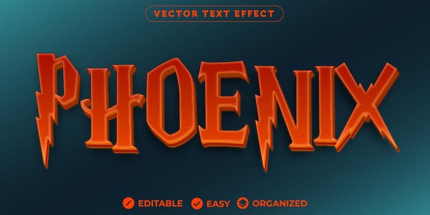 Phoenix-teksteffect volledig bewerkbaar lettertype-teksteffect