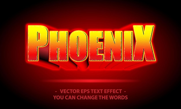 Vector phoenix text with effect illustration