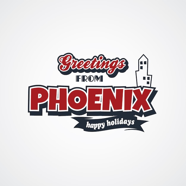 Phoenix vacation greetings theme vector art illustration