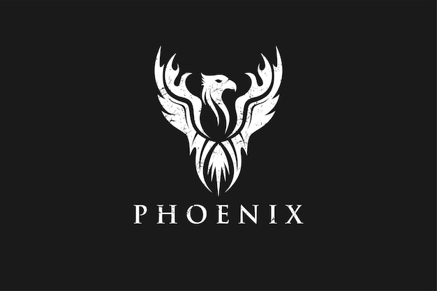 Phoenix vogel logo ontwerp Egypte mythologie pictogram symbool vuur vlam