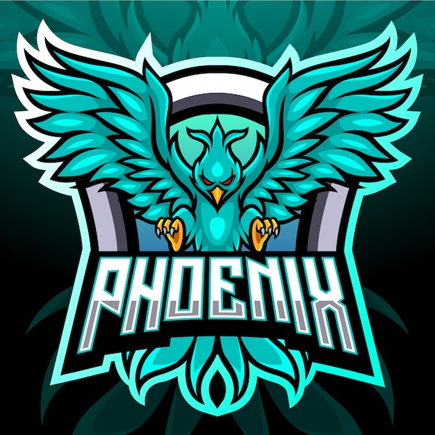 Phoenix vogel mascotte. esport-logo