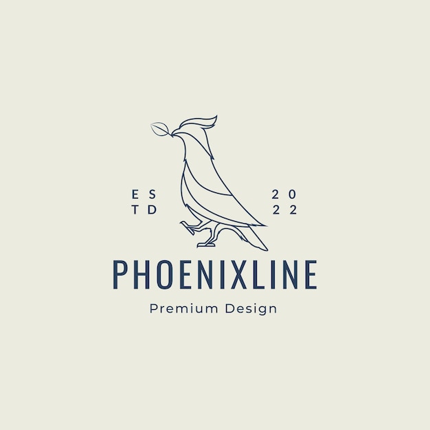 Phoenix vogel minimalistisch logo ontwerp vector grafische pictogram symbool illustratie
