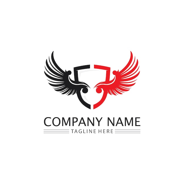 Phoenix vogel symbool en logo ontwerp vectorillustratie