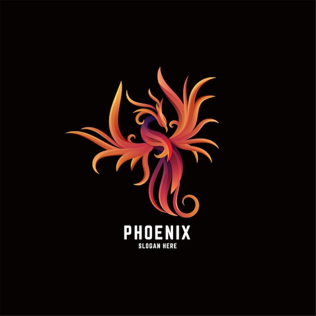 Vector phoenix vuurverloop kleurrijk logo-ontwerp