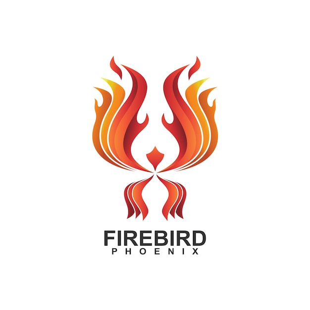 Phoenix with flame mascot logo