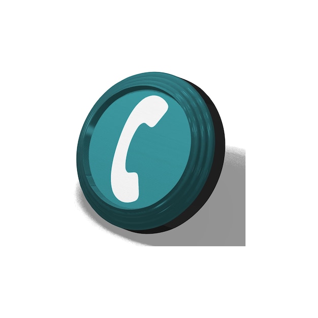 Telefono 3d icona piatto disegno vettoriale illustrazione