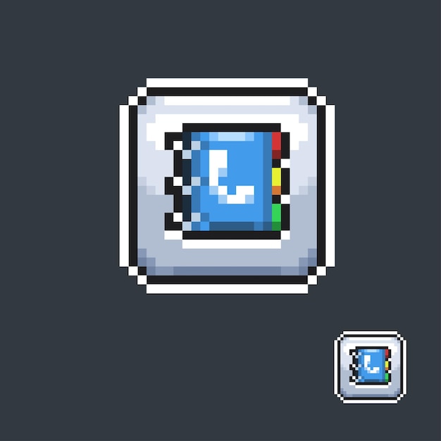 phone book icon sign in pixel art style