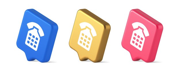전화 통화, 연락, 커뮤니케이션, 웹 버튼, 헬프라인, 핫라인, 3D 현실적인 아이콘