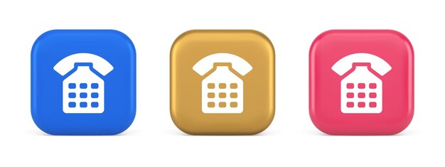 전화 통화, 연락, 커뮤니케이션, 웹 버튼, 헬프라인, 핫라인, 3D 현실적인 아이콘